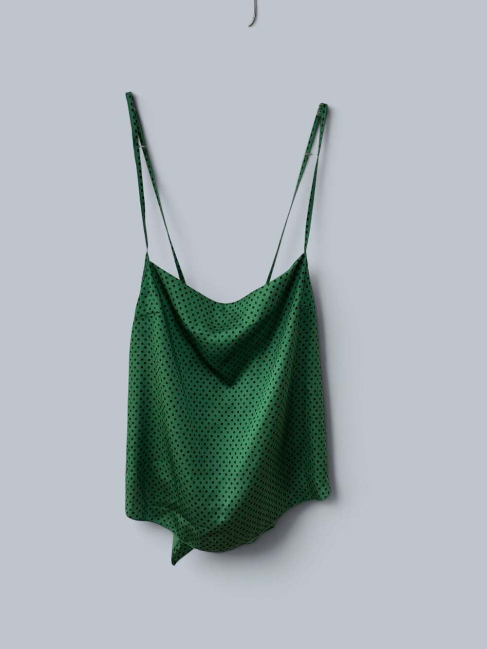 Free People Polka Dot Satin Camisole Size S Green